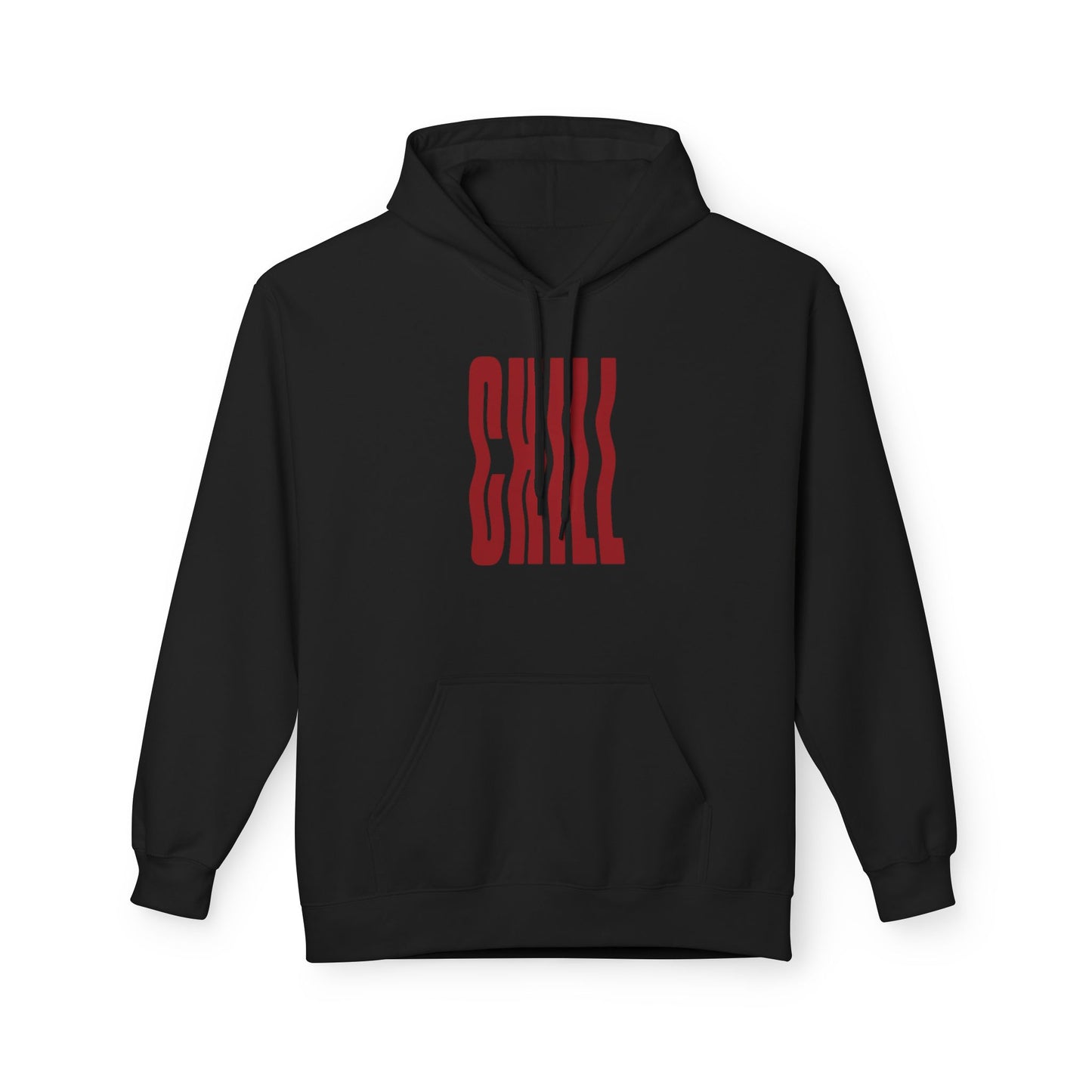 Chill Distorted Text Hoodie- Minimal Graphic Streetwear Pullover