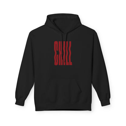 Chill Distorted Text Hoodie- Minimal Graphic Streetwear Pullover