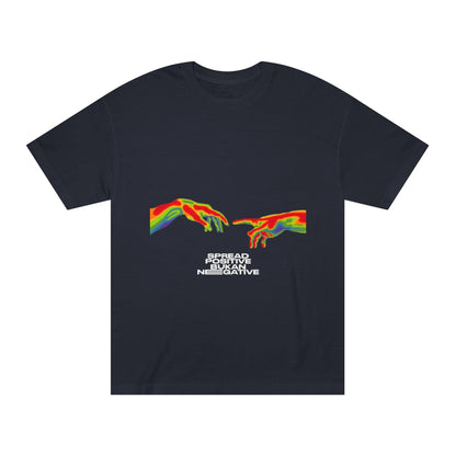 Classic Tee - Rainbow Hands "Become Positive Not Negative" Graphic