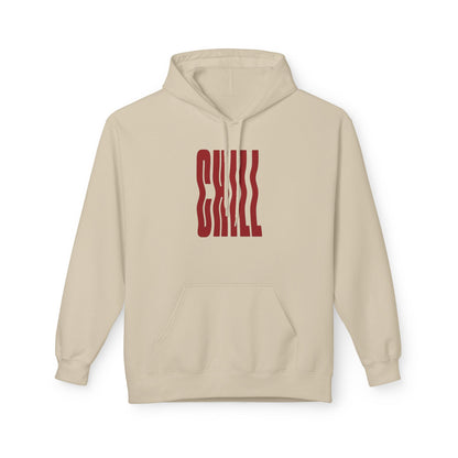 Chill Distorted Text Hoodie- Minimal Graphic Streetwear Pullover