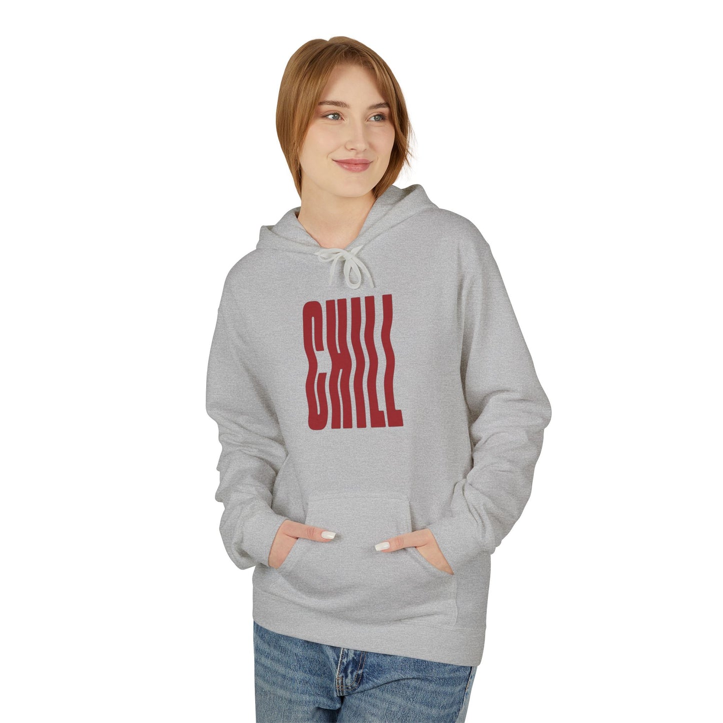 Chill Distorted Text Hoodie- Minimal Graphic Streetwear Pullover