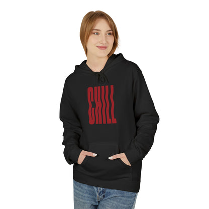 Chill Distorted Text Hoodie- Minimal Graphic Streetwear Pullover