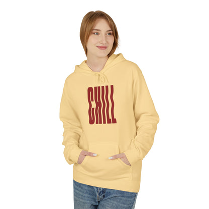 Chill Distorted Text Hoodie- Minimal Graphic Streetwear Pullover