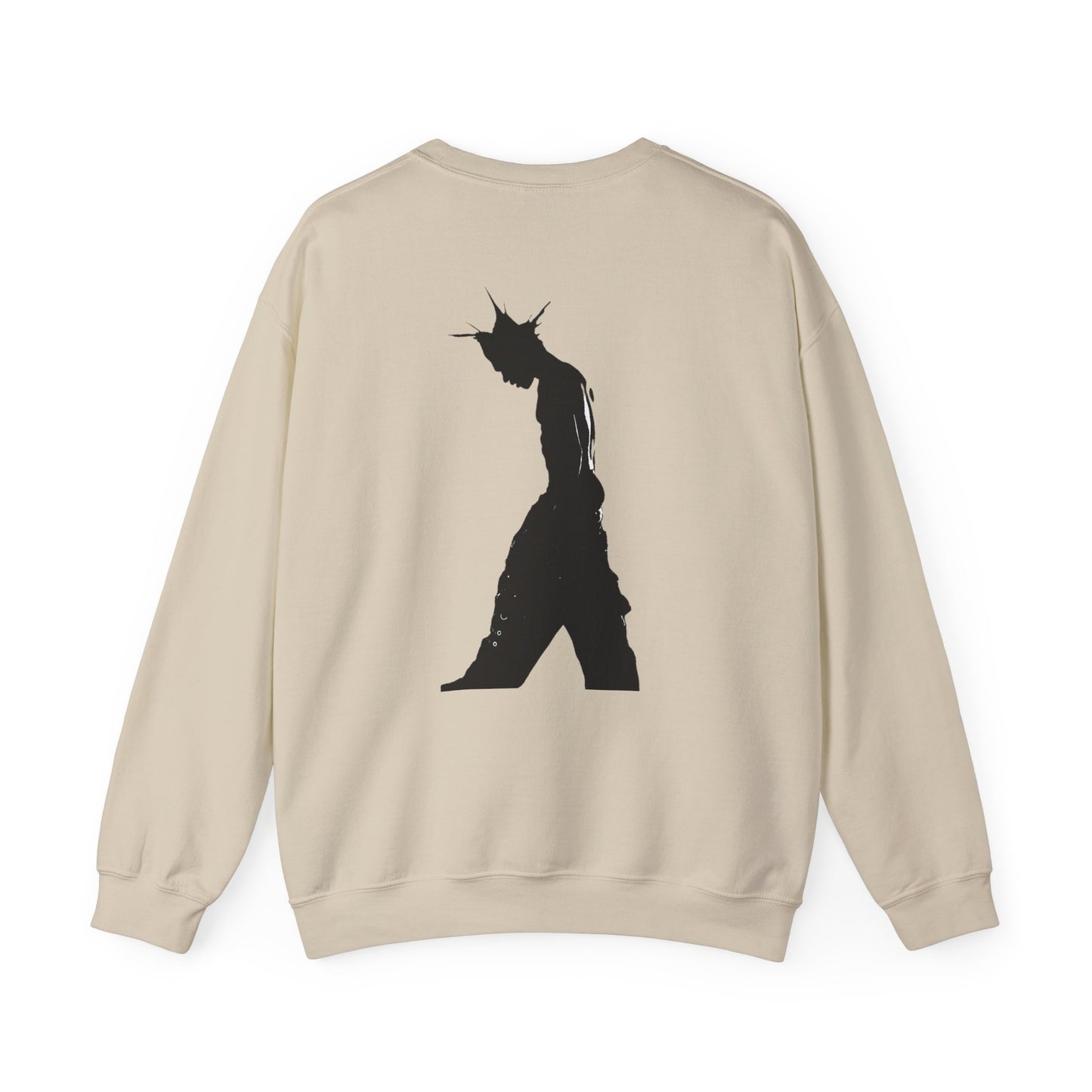 Crewneck Sweatshirt- Minimal Script Front & Dark Silhouette Back