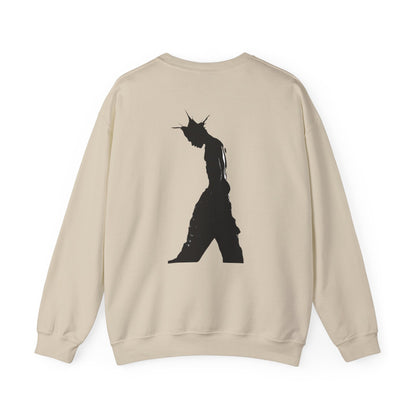 Crewneck Sweatshirt- Minimal Script Front & Dark Silhouette Back