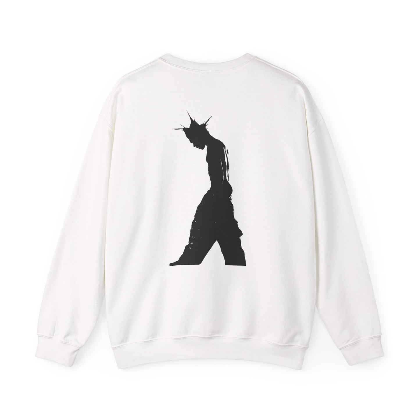 Crewneck Sweatshirt- Minimal Script Front & Dark Silhouette Back