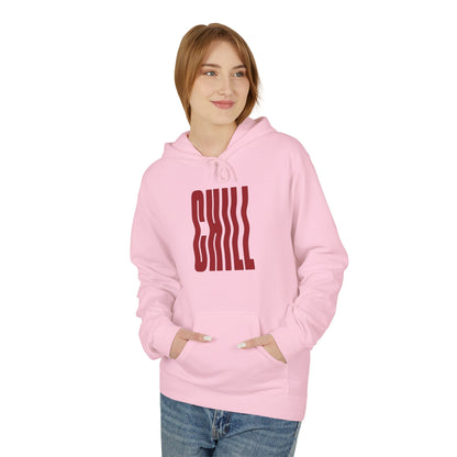 Chill Distorted Text Hoodie- Minimal Graphic Streetwear Pullover