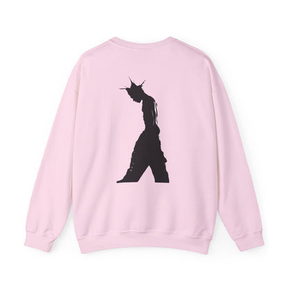 Crewneck Sweatshirt- Minimal Script Front & Dark Silhouette Back